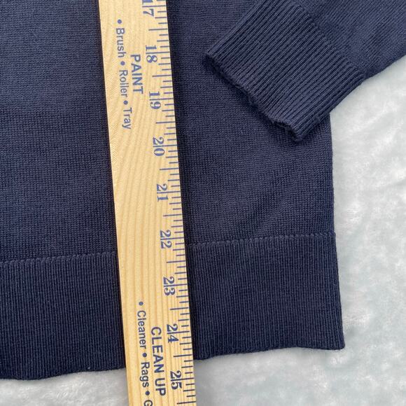 Club Monaco Sweater Top Womens Small Wool Blend Navy Twofer Layered Blouse - Picture 7 of 16